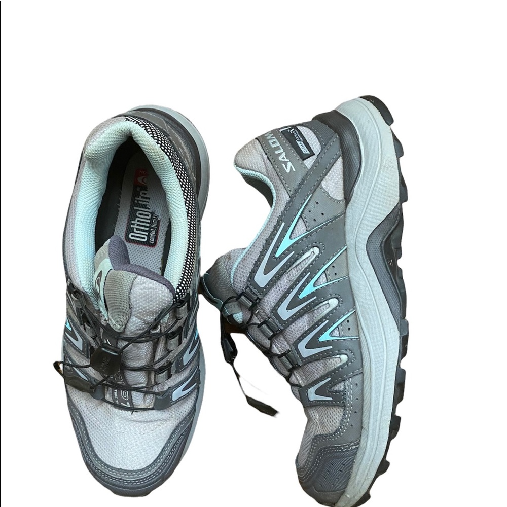 Salomon XA Comp 7 Navy Seafoam Pull No Lace Womens Trail Runner Sneakers Sz 6.5